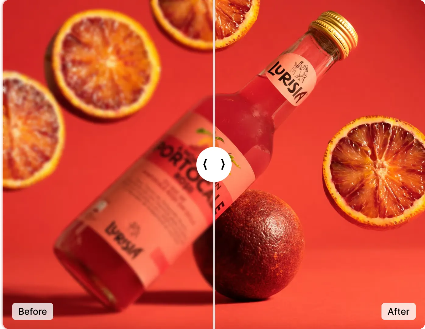 Before and after upsizing an image to 4K resolution with ImgGen's AI upscaler